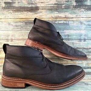 Cole Haan Mens Colton Chukka Boot Size 13M Black Nubuck Leather Lace Up Ankle